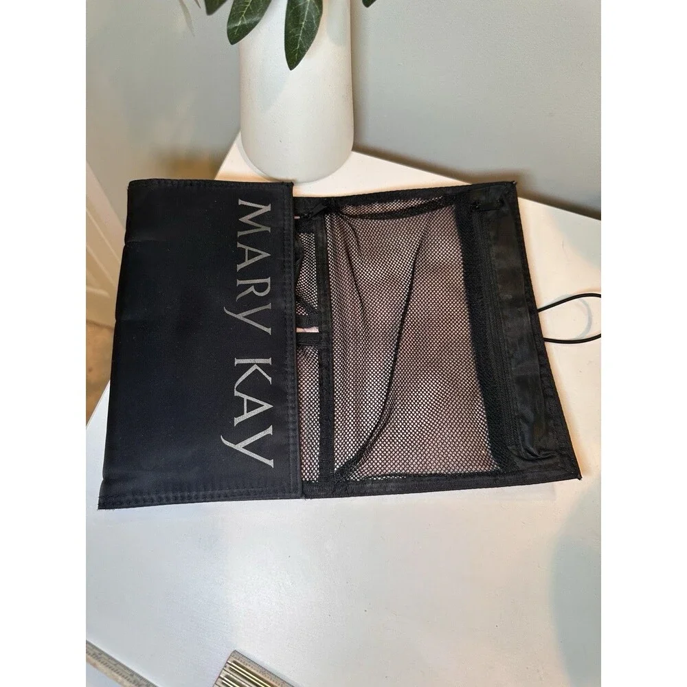 Mary Kay Black Foldable Travel Cosmetic Bag Makeup Organizer Case